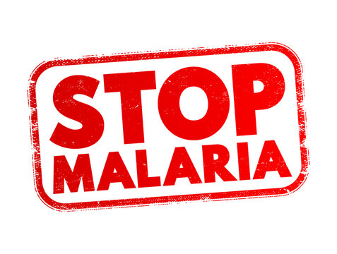 Stop Malaria text stamp, medical concept background
