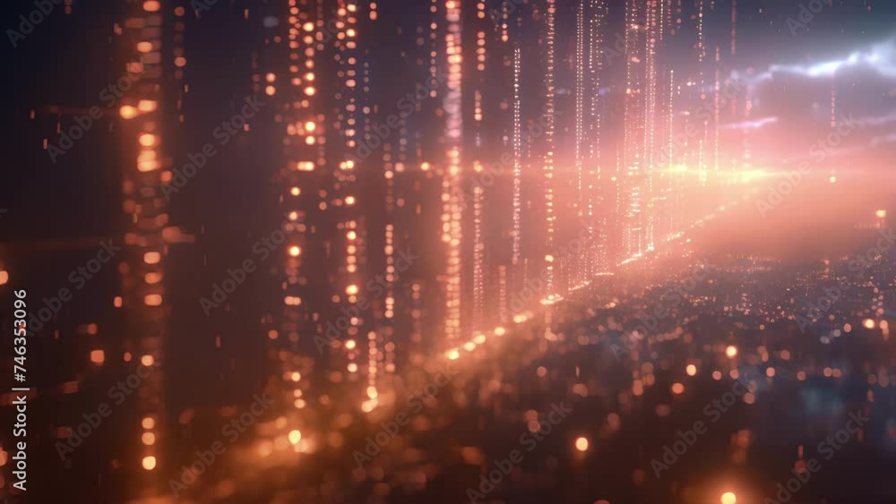 Poster in this captivating digital accounting infographic data streams and binary codes form the backdrop o