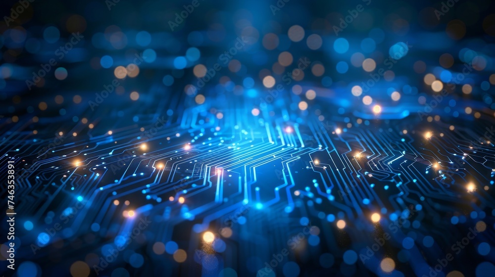 Poster capture the essence of high-tech backgrounds, where circuitry and data streams converge in harmony