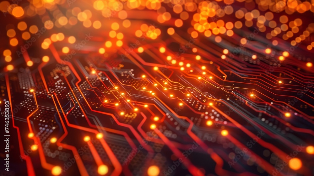 Poster capture the essence of high-tech backgrounds, where circuitry and data streams converge in harmony