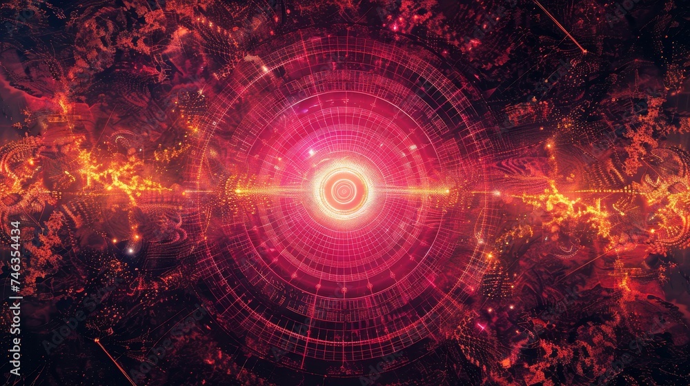 Aufkleber create visions of digital innovation through abstract tech patterns, where technology breathes life 