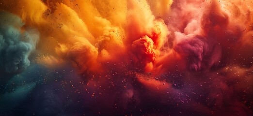 a colorful explosion of smoke