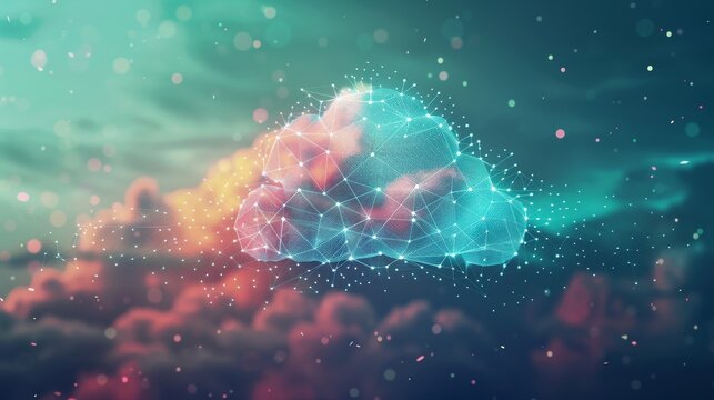 Depict the digital veins of cloud computing, where technology pulses with data and connectivity