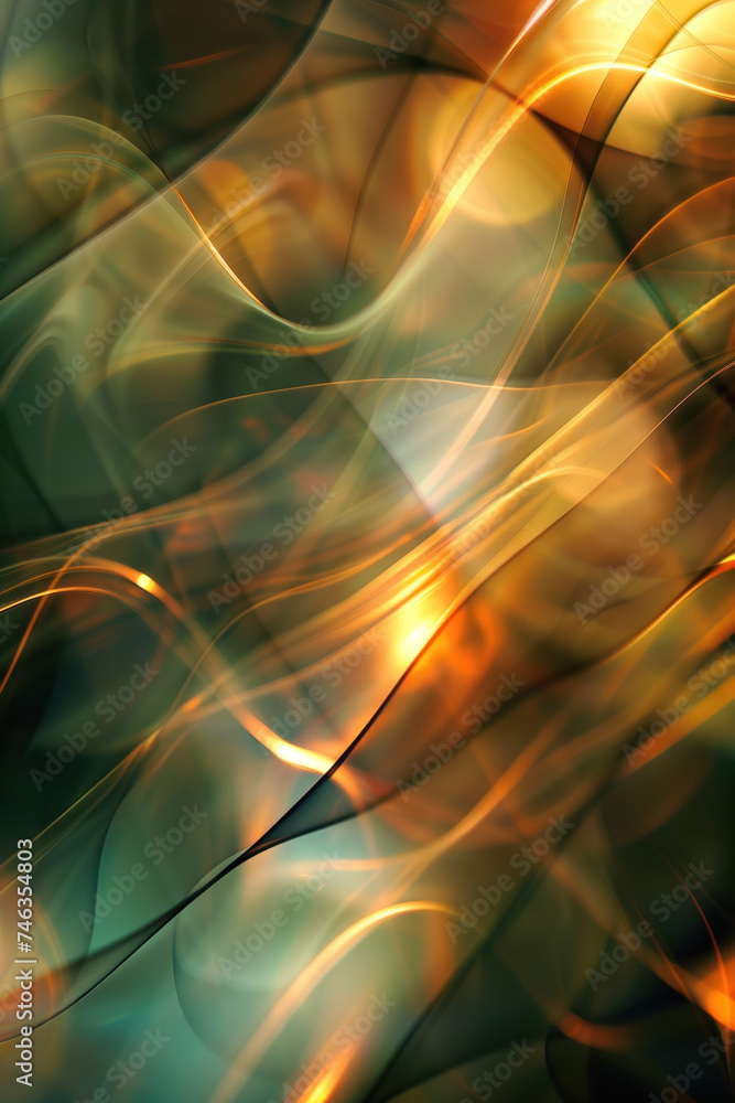 Poster Abstract background with reflections and caustics. Hi-tech. Futuristic background image. Created with Generative AI technology.