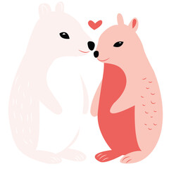 Fototapeta premium couple love of hamster for valentine days ai generative