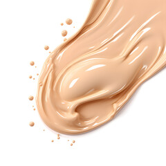 Liquid makeup foundation cream splash isolated on white background. Cream texture