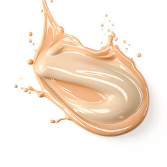 Liquid makeup foundation cream splash isolated on white background. Cream texture