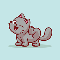 Cat Blinking Illustration