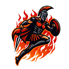 Warrior Spartan Art Illustration PNG