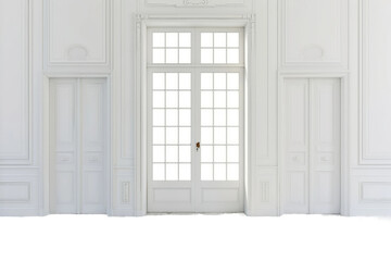 Classic French Door Window Installation on Transparent Background, PNG