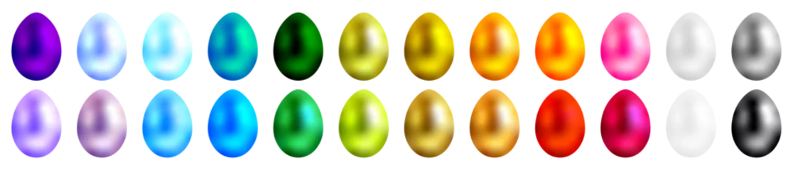 Foto op Canvas Colorful Easter egg icons set. Collection of 24 realistic and colored Easter eggs © Auguste Lange