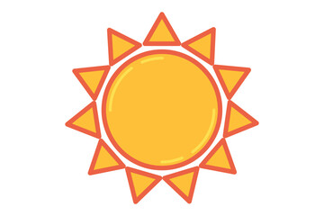 Sun Retro Flat Sticker Design