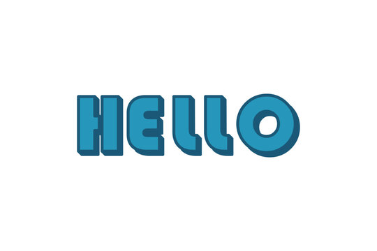 Hello Typography Retro Sticker Design