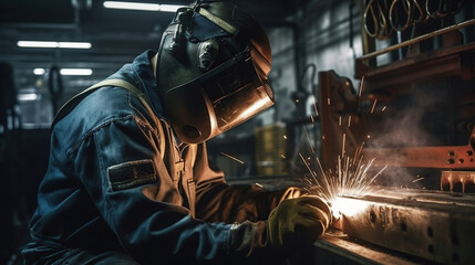 welder on repair facility welding, generated ai image