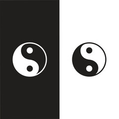 Taijitu Symbol Black and white yin yang on a white background