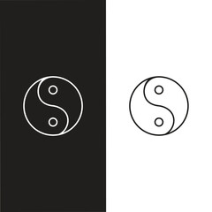 Taijitu Symbol Black and white yin yang on a white background