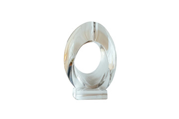 Crystal Clear Glass Trophy on Transparent Background, PNG