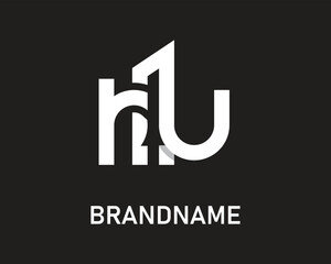 Letter ru logo design template