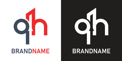 initial letter qh logo design template