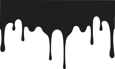 Black paint dripping. Vector drips' background.