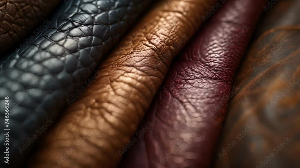 Poster macro shot of leathers varying textures from smooth and supple to rough and wornin highlighting its 