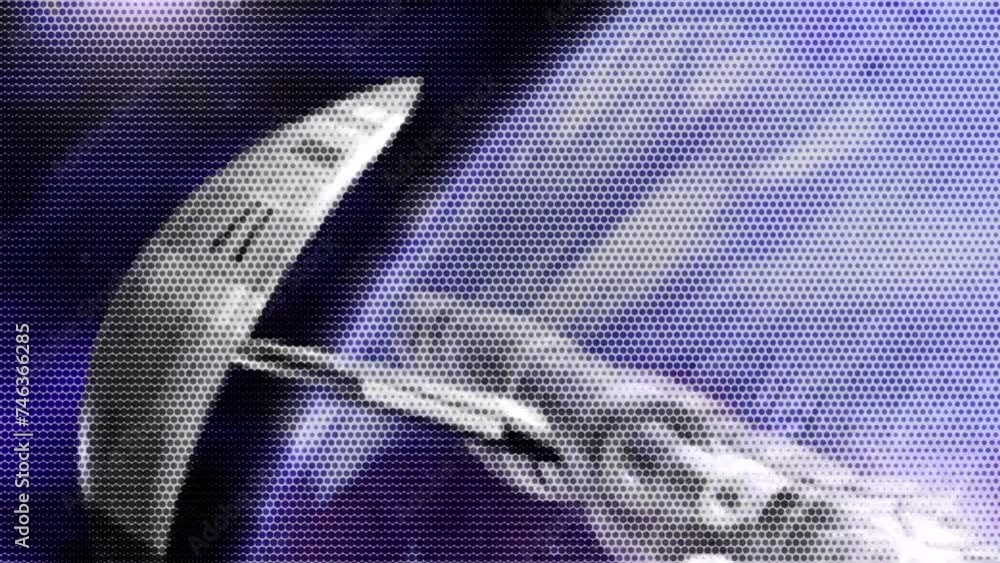 Poster animated moving motion background showing planet earth from space