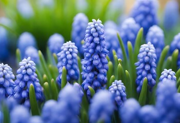 blue hyacinth flowers - obrazy, fototapety, plakaty