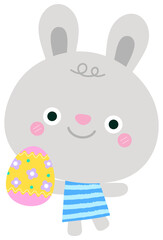 hello spring easter festival cute rabbit play eggs hunt easter holiday activity