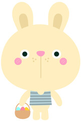 hello spring easter festival cute rabbit play eggs hunt easter holiday activity