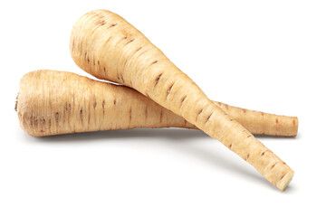 Parsnip root isolated on white background. clipping path