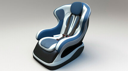 An individual car seat depicted against a white background, presented in isolation for clear visibility. Generative AI