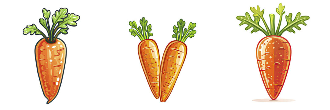 Carrot Vegetable Cartoon  , Isolated Transparent Background Images