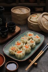 Very soft and tasty chicken dimsum served with spicy and sour sauce