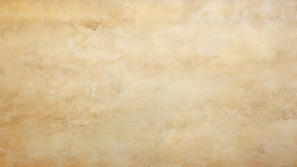 beige light brown background, warm abstract floral ornament on the wall surface copy space