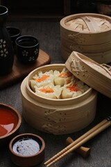 Very soft and tasty chicken dimsum served with spicy and sour sauce