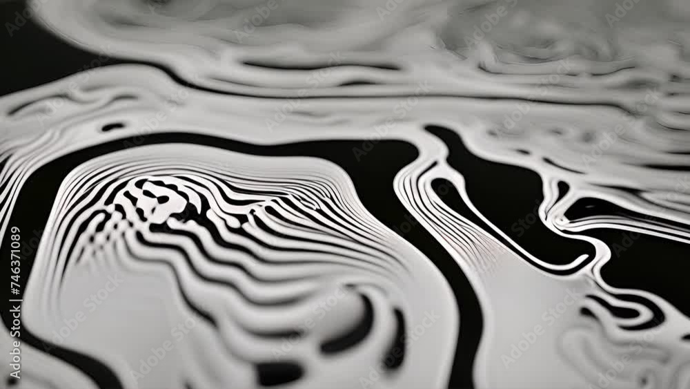 Poster a close-up view of a detailed black and white pattern, showcasing intricate shapes and contrast in a