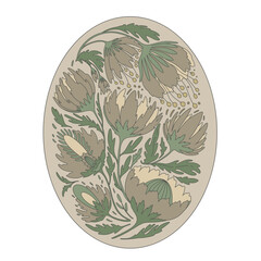 Easter egg with floral pattern. Faberge Egg. Vector illustration