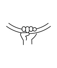 hand holding rope icon, vector best line icon.
