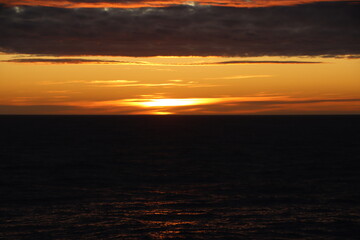 Sunsetting in the South Atlantic near the Falkland Islands.