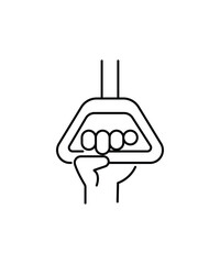 hand holding bus belt icon, vector best line icon.