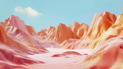 Abstract sand pits and mountains icon. Remote, surreal, eerie, desolate, arid, barren, celestial, unearthly, mysterious. Generated by AI - obrazy, fototapety, plakaty