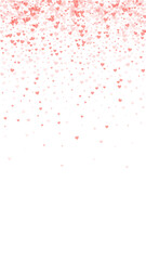 Red hearts scattered on white background.