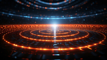 3D technological sense blue glowing science fiction e-commerce display stand simple creative space scene background material