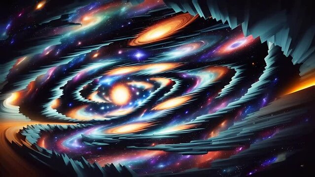 Dynamic vortex of light simulating a galactic swirl. Perfect for space-themed projects, tech videos, and futuristic designs. Experience the power of cosmic aesthetics.