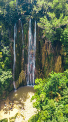 waterfall in the middle of th nature 