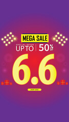 Sale banner template design 6.6 . 06.06 SPECIAL OFFER, BIG SALE, MEGA SALE