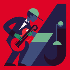 Elegant Jazz Club Flyer Featuring Live Music Performance