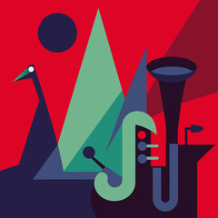 Elegant jazz poster. Vector image.