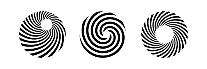 Set of Circular Rotaiing Design Elements. Abstract Circle Whirl Icons. - 746377088