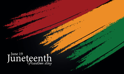 Juneteenth Freedom Day. June 19 African American Liberation Day. Black, red and green. Vector
